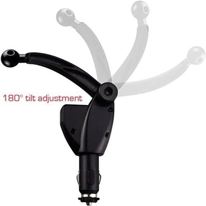 SiriusXM SIRIUSXM-MOUNT - ChargerCity - Dual USB SiriusXM® Satellite Radio Car Truck Lighter Socket Mount w/Tilt Adjust & PowerConnect Cable Adapter for Onyx Plus EZR EZ Lynx Stratus Starmate Xpress (Vehicle Dock NOT Included)