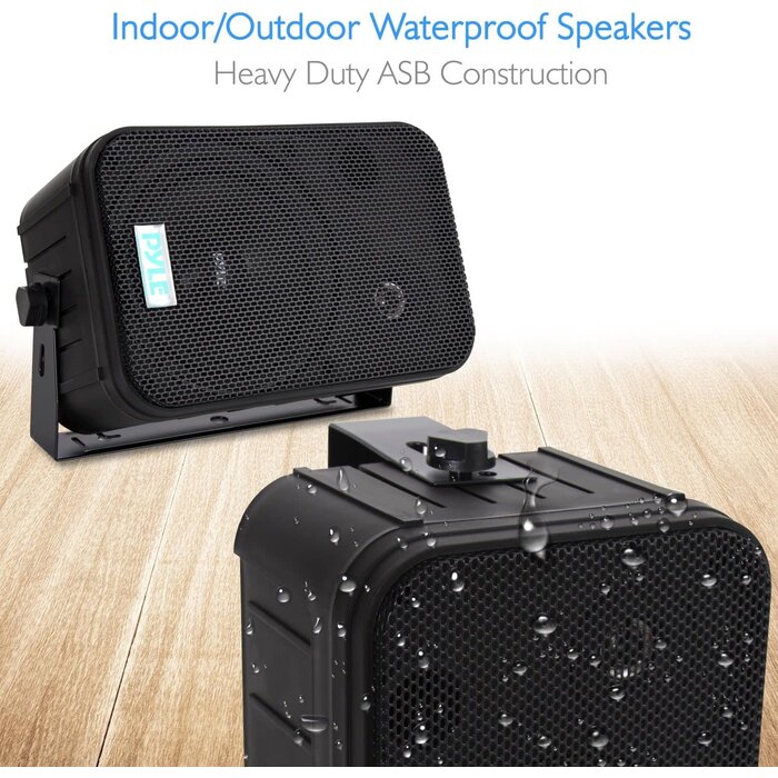 PDWR50B - Pyle - Home Dual Waterproof Outdoor -Speaker System - 6.5 Inch Pair of Weatherproof Wall / Ceiling Mounted -Speakers Heavy Duty Universal Mount - Use in the Pool, Patio, Indoor - Pyle PDWR50B (Black)