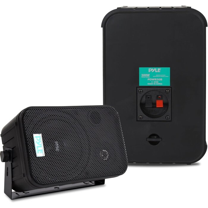 PDWR50B - Pyle - Home Dual Waterproof Outdoor -Speaker System - 6.5 Inch Pair of Weatherproof Wall / Ceiling Mounted -Speakers Heavy Duty Universal Mount - Use in the Pool, Patio, Indoor - Pyle PDWR50B (Black)