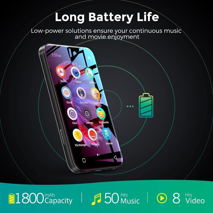 MP3/MP4 Player with Bluetooth, 4.0" Full Touchscreen