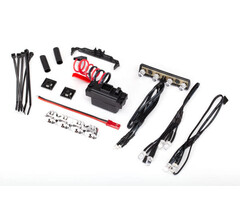 Traxxas 7285X - LED light kit, 1/16th Summit (power supply, chrome lightbar, roof light harness (4 clear, 2 red), chassis harness (4 clear, 2 red), wire ties, mounts)