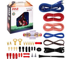 PLMRAKT8 - Pyle - Car Audio Wiring Kit - 20ft 8 Gauge Power Wire 1000 Watt Amplifier Hookup for Battery Head Unit & Stereo Speaker Installation Sound System - Marine Grade Cable Wired & Gold Plated Fuse PLMRAKT8
