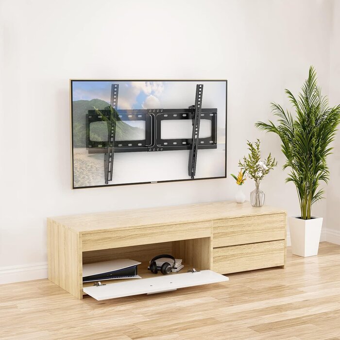 TV Wall Mount Tilt for Most 32-75 inch Flat/Curved TVs up to 165lbs, Heavy Duty Tilting TV Mount, Large Low Profile Wall Mount TV Bracket Fits 16"/18"/24" Stud, Max VESA 600x400mm