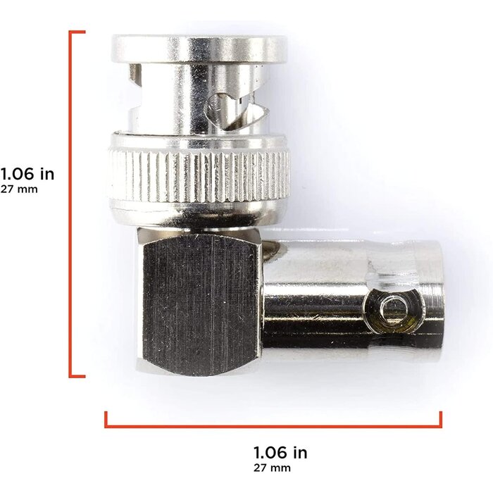 BNC-M2F-ANGLE - Cables Online - 90-Degree BNC Right-Angle Male to BNC Female Video Adapter