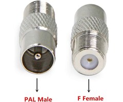278-0261 - RadioShack - European TV Adapter, Male to F Female RF Coax Connector Convertor for TV, Antenna, Tuner