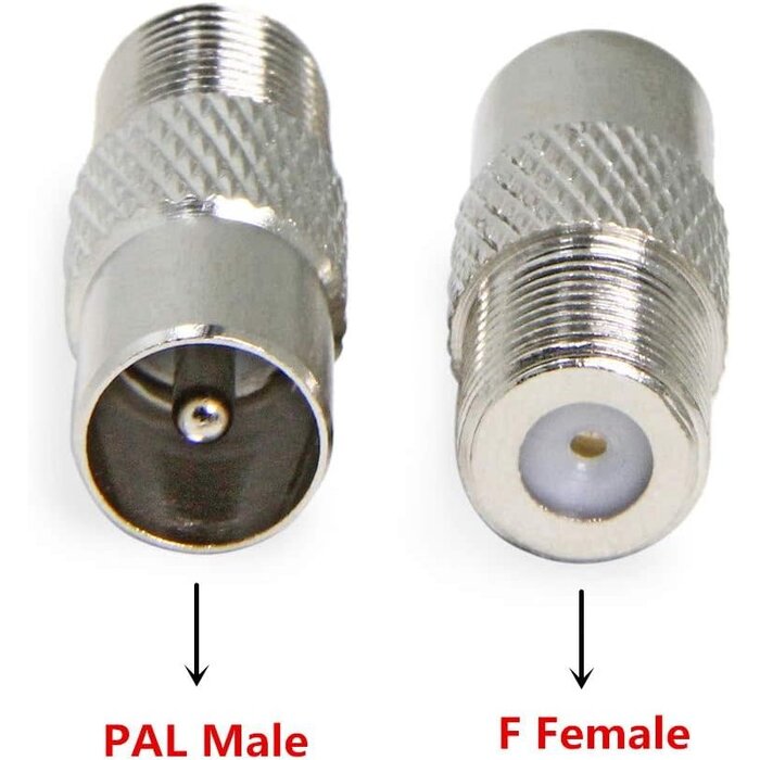 278-0261 - RadioShack - European TV Adapter, Male to F Female RF Coax Connector Convertor for TV, Antenna, Tuner