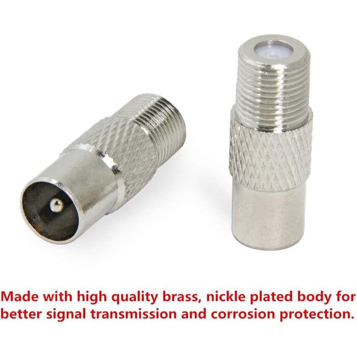 278-0261 - RadioShack - European TV Adapter, Male to F Female RF Coax Connector Convertor for TV, Antenna, Tuner