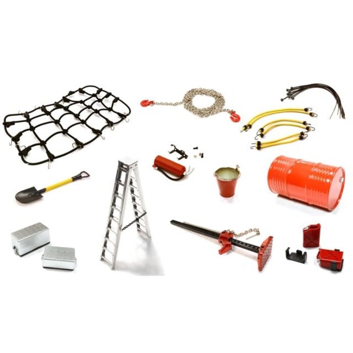 INTEGY OBM-017 - Scale Tools & Accessory 18pcs Assortment for Traxxas TRX-4 Scale & Trail Crawler