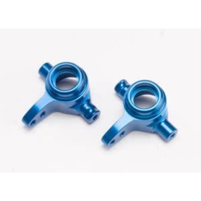 Traxxas 6837X - Steering blocks, 6061-T6 aluminum (blue-anodized), left & right