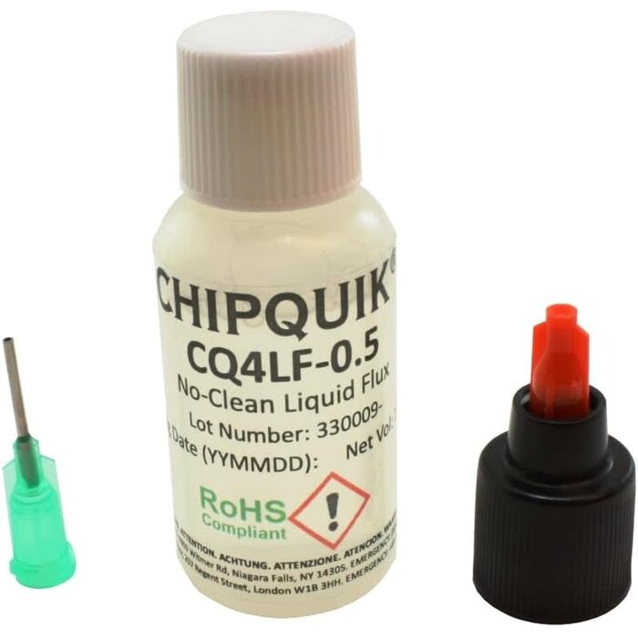 CQ4LF-0.5 - Chip Quik No-Clean Liquid Flux in 15ml (0.5oz) Squeeze Bottle w/tip