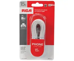 RCA RCATP231WHR - White Phone Line Cord 4 Pin RJ-11  (15ft)
