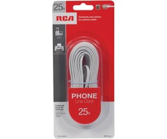 RCA White Phone Line Cord (25ft)