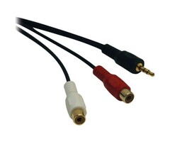 TRPP31506N - Tripp Lite Male 3.5mm Stereo to 2 Female RCAs Y-Splitter Cable, 6"
