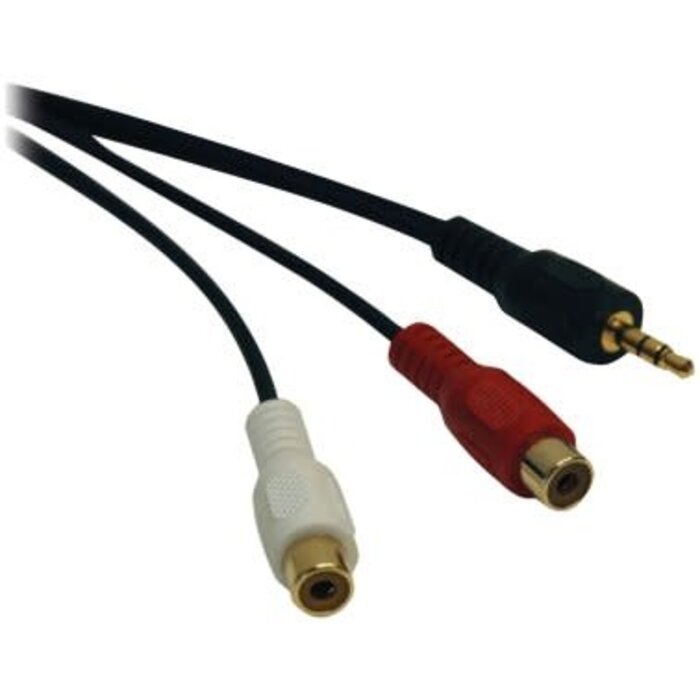 TRPP31506N - Tripp Lite Male 3.5mm Stereo to 2 Female RCAs Y-Splitter Cable, 6"