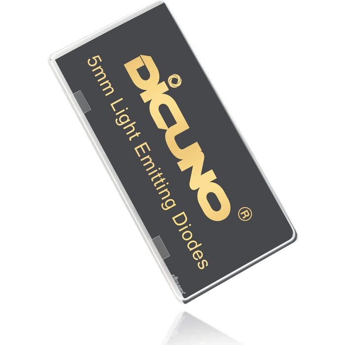 450pcs (5 Colors x 90pcs) 5mm LED Light Emitting Diode Round Assorted Color White/Red/Yellow/Green/Blue Kit Box