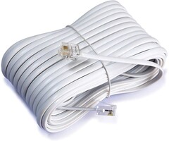 50 Feet Long Telephone Extension Cord Phone Cable Line Wire - White