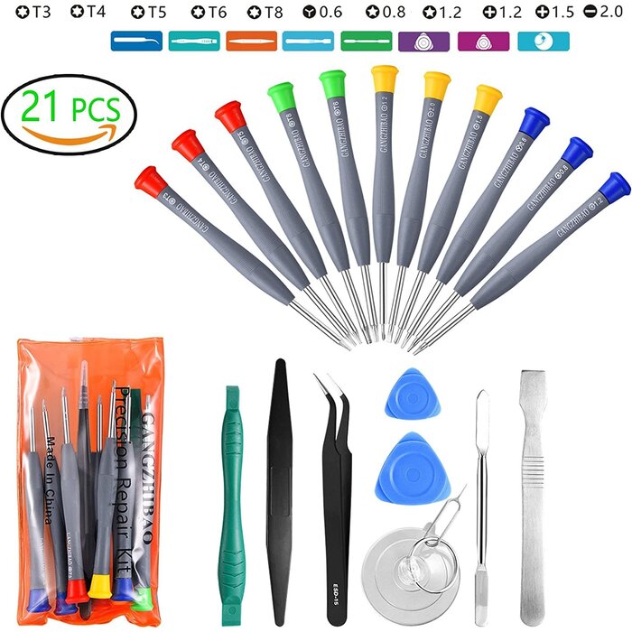 21pcs Precision Screwdriver Set Magnetic, Repair Tools Kit for Fix Phone/iphone,Computer/PC,Tablet/Pad,Watch,PS4 - Replace Screen Battery Camera Small Electronics Open Pry Tool Kits Sets DIY
