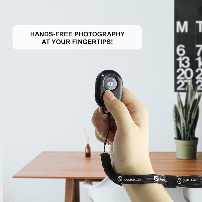 Camera Shutter Remote Control with Bluetooth Wireless Technology - Create Amazing Photos and Videos Hands-Free - Works with Most Smartphones and Tablets (iOS and Android)