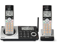 DECT 6.0 Expandable Cordless Phone with Smart Call Blocker, Silver/Black with 2 Handsets