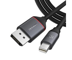 DISPLAY2MINI-DISPLAY - IVANKY 4K Mini DisplayPort to DisplayPort Cable 6.6ft, 4K@60Hz, 2K@144Hz Mini DP to DP Cable, Aluminum Shell, Gold-Plated, Thunderbolt to displayport for MacBook Air/Pro
