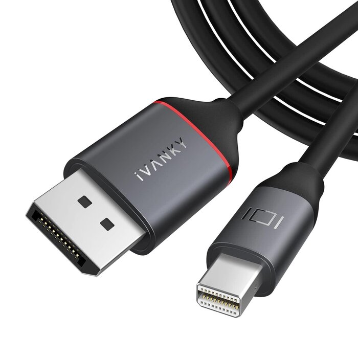 DISPLAY2MINI-DISPLAY - IVANKY 4K Mini DisplayPort to DisplayPort Cable 6.6ft, 4K@60Hz, 2K@144Hz Mini DP to DP Cable, Aluminum Shell, Gold-Plated, Thunderbolt to displayport for MacBook Air/Pro
