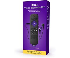 Voice Remote Pro with TV controls | Rechargeable , lost remote finder, private listening , and shortcut buttons for Roku Players, TV, & Streambars