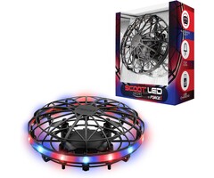 SCOOT-LED-RED/BLUE - Force1 - Scoot LED Hand Operated Drone for Kids or Adults - Hands Free Motion Sensor Mini Drone, Easy Indoor Small UFO Toy Flying Ball Drone Toy for Boys and Girls (Red/Blue)