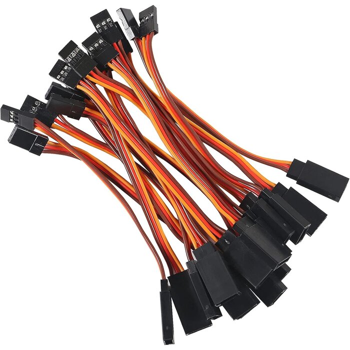 4"-SERVO-EXT - Diitao - 10CM/3.93IN 3-Pin Servo Extender Remote Control RC Servo Extension Cord Cable Male to Female Servo Extension Wire Cable for RC Car Airplanes(10 cm)