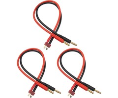 DEANS-2-BULLET - HIRCQOO - RC Banana Plugs 4mm Bullet to Deans T Plug Adapter 12AWG 30CM (11.8inch) Charging Cable for RC Helicopter Quadcopter LiPo Batteries Vehicle Adapter Lead