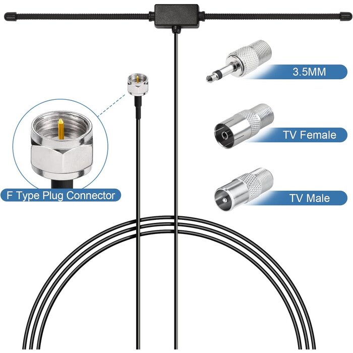 FM Radio Dipole Antenna for Stereo Receiver Indoor Pioneer Onkyo Yamaha Marantz Bose Wave Music System FM Radio Home Stereo Receiver AV Audio Video Home Theater Receiver