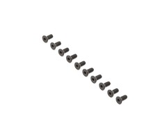 Losi Flat Head Screws, Steel, Black Oxide, M4 x 10mm (10)