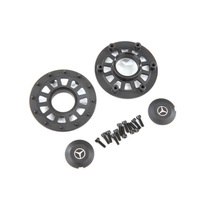 Traxxas 8875 - Center caps (2)/ beadlock rings (2) (requires #8255A extended thread stub axle)