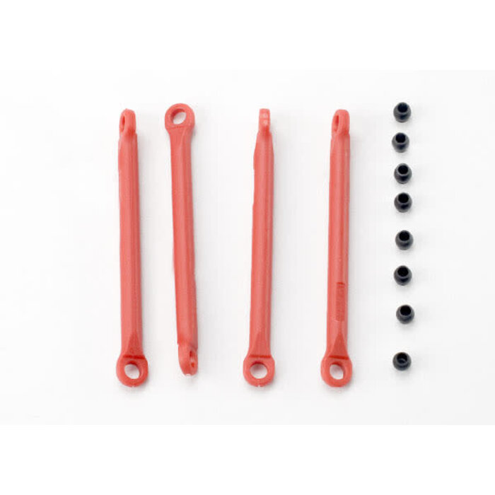 Traxxas 7118 - Push rod (molded composite) (red) (4)/ hollow balls (8)