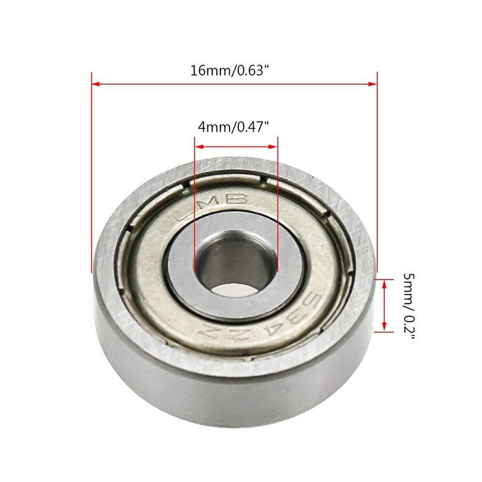 4X16X5-BEARINGS-BEARINGS - Rannb - Deep Groove Ball Bearing Double Shielded Bearings 4mm x 16mm x 5mm