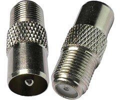 FTYPE/F-PAL/M - CESS - IEC PAL DVB-T TV Male to F-Type Female Coax Adapter AV Connector (2 Pack)