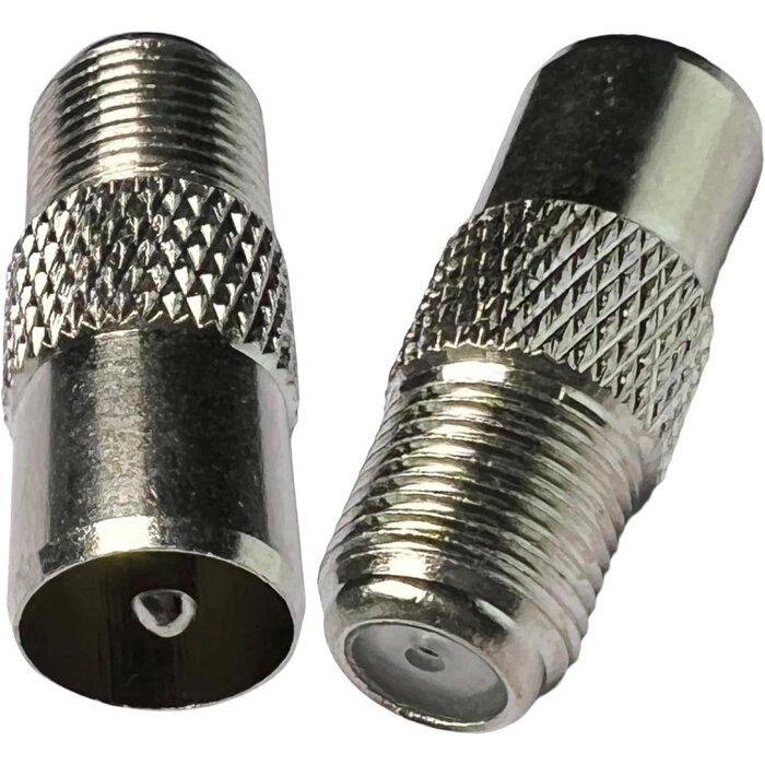 FTYPE/F-PAL/M - CESS - IEC PAL DVB-T TV Male to F-Type Female Coax Adapter AV Connector (2 Pack)