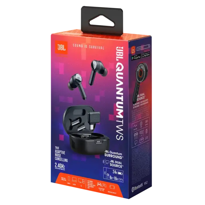 JBL Quantum True Wireless Noise Cancelling Gaming Headset - Black