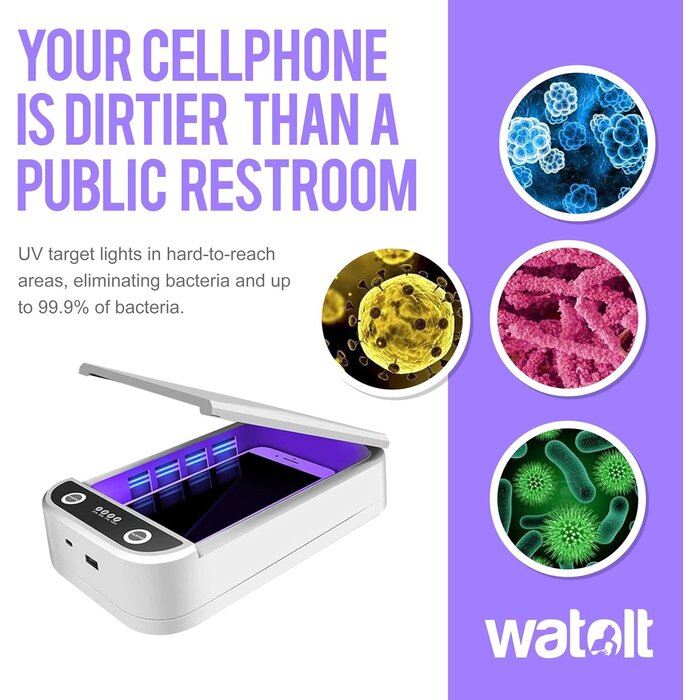 UV Light Sanitizer - Cell Phone Sanitizer Sterilizer Cleaner Box for Smartphones