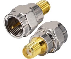 SMAF-MF - onelinkmore - F Type Male to SMA Female Coax Connectors SMA Connector RF Antenna Adapter Test Aerial Converter for FM/AM/DAB Digital Radio Kenwood Pioneer Panasonic Pack of 2