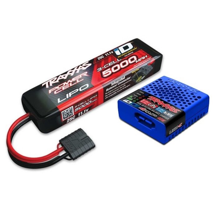 Traxxas 2985-3S - Battery/charger Completer Pack (includes #2985 charger (1), #2872X 5000mAh 11.1V 3-cell 25C LiPo iD® Battery (1))