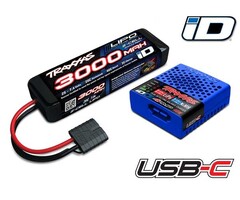 Traxxas 2985-2S - Battery/charger completer pack (includes #2985 charger (1), #2827X 3000mAh 7.4V 2-cell 20C LiPo iD® Battery (1))