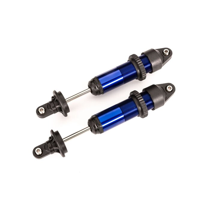 Traxxas Shocks, GTX, Medium (Aluminum, Blue-Anodized) (Fully Assembled w/o Springs) (2)