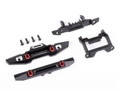 Traxxas 9734X - Bumper, front (1), rear (1), 6061-T6 aluminum (black-anodized) (assembled with D-rings)/ bumper mounts (front & rear)/ 2.5x8mm BCS (with threadlock) (4) (fits TRX-4M™ Land Rover® Defender®)