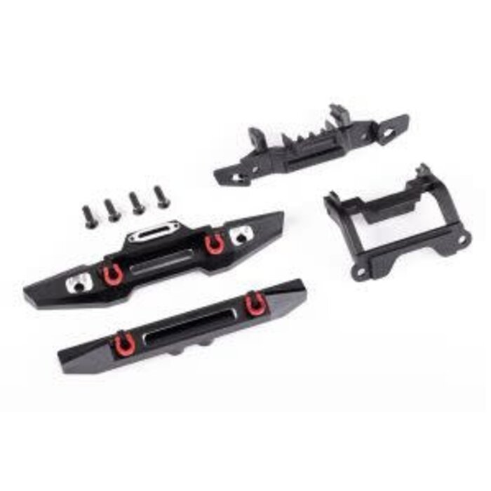 Traxxas 9734X - Bumper, front (1), rear (1), 6061-T6 aluminum (black-anodized) (assembled with D-rings)/ bumper mounts (front & rear)/ 2.5x8mm BCS (with threadlock) (4) (fits TRX-4M™ Land Rover® Defender®)