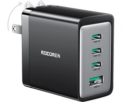 RCCT67W-4U - Rocoren - USB C Charger, Dual 67W GaN V Tech 4 Ports PD3.0 QC4.0 PPS Foldable 65W USB C Wall Charger, Multiport Fast Charger Block for MacBook Pro/Air, iPad Pro, iPhone 15/14, Samsung S24 Ultra, Laptops
