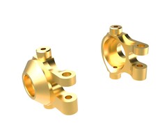 Traxxas 9737 - Steering blocks, brass (7 grams each) (left & right)/ 2.5x12mm BCS (with threadlock) (2)/ 2x6mm SS (with threadlock) (4)