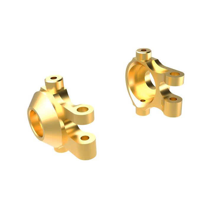 Traxxas 9737 - Steering blocks, brass (7 grams each) (left & right)/ 2.5x12mm BCS (with threadlock) (2)/ 2x6mm SS (with threadlock) (4)
