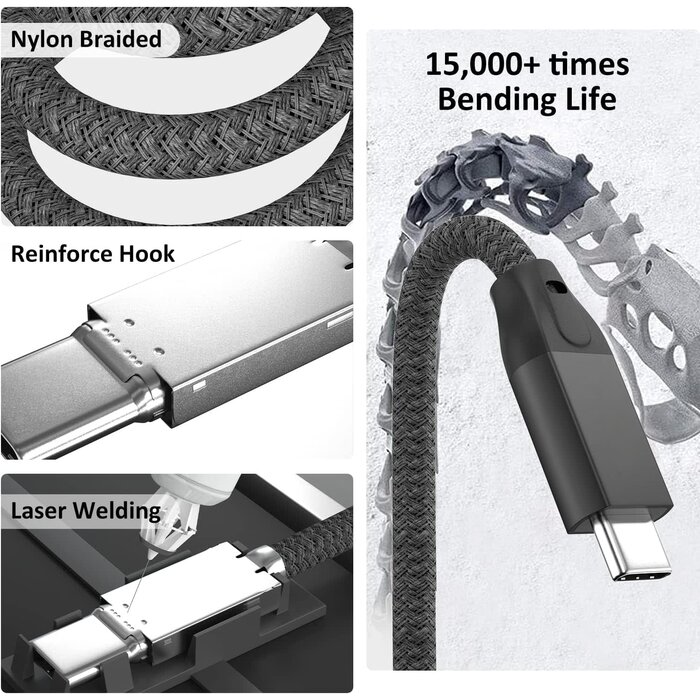 USB C to USB C Cable 100W 3.3FT, UseBean USB 3.2 Gen 2X2 20Gbps Data Transfer Type-C Cable PD 100W Fast Charging, 4K Video Monitor Cord, for Thunderbolt 3/4 MacBook Pro, iPad Pro, Galaxy S21/S20