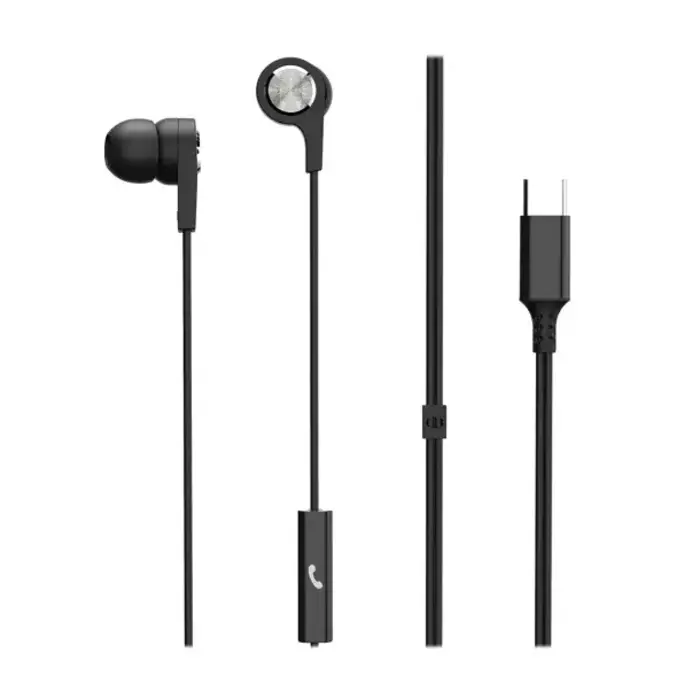 MAXELL Sync Up Type-C® Wired Earbuds with Microphone, Black