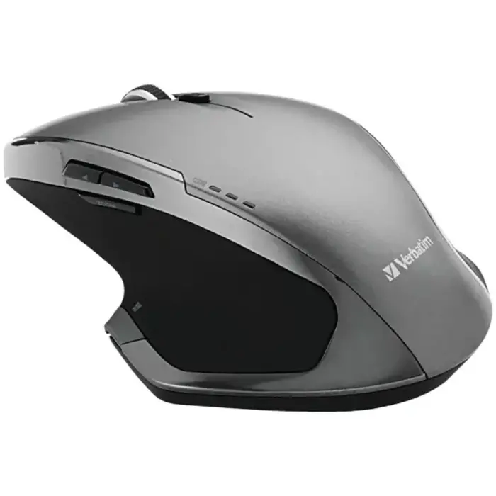 Verbatim Cordless Deluxe Blue-LED Computer Mouse, Ergonomic, 8 Buttons, 2.4 GHz (Graphite)